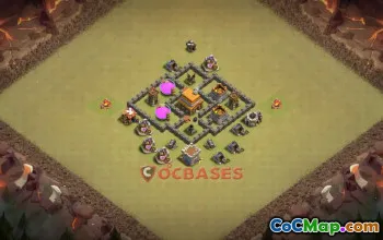 Town Hall 4 War Base | Clash of Clans Defense Strategy #48983