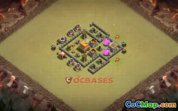 Town Hall 4 War Base | Clash of Clans War Base Link #48981