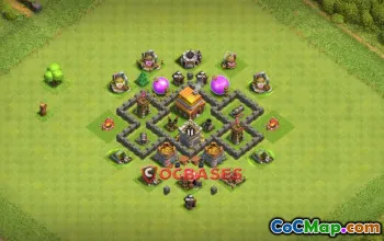 Town Hall 4 War Base Copy Link | Clash of Clans #WAR #FRAM #19848