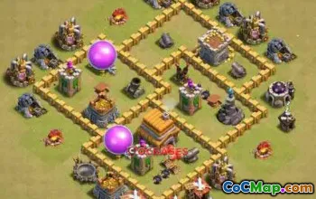 Town Hall 5 Base - Anti 3 Star & War Base for Clash of Clans #24531
