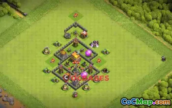 Town Hall 5 Hybrid Base: Anti 2-Star & Anti-Air Design #22926