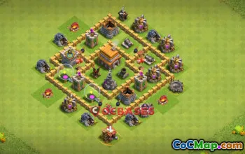 Town Hall 5 Hybrid Base: Anti-Air & Ground Setup | Clash of Clans #19959