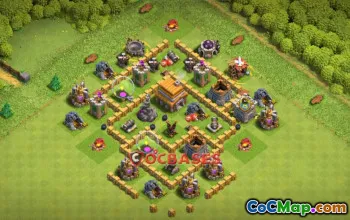 Town Hall 5 Hybrid Base: Anti-Stars & Farming Strategy #21203