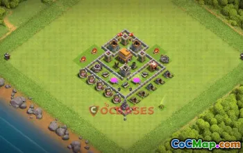 Town Hall 5 Hybrid Base Link | Clash of Clans Anti-3 & Giant Defense #48935