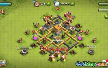 Town Hall 5 Trophy Base - Anti 2 Star & Symmetric Design #24398