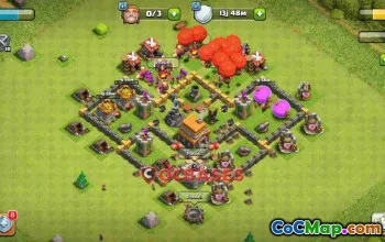 Town Hall 5 Trophy Base: Anti-Air & Anti-Ground Setup #24276