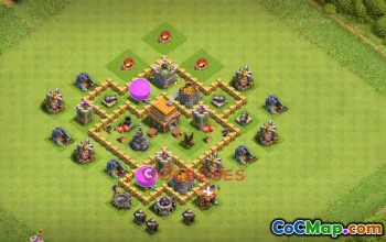 Town Hall 5 Trophy Base Link | Clash of Clans Defense Strategies #48939