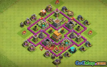 Town Hall 6 Hybrid Base | Anti 3 Stars | Clash of Clans #21487