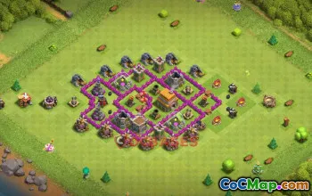 Town Hall 6 Trophy Base - Clash of Clans | Base Link #48927