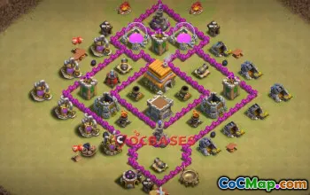 Town Hall 6 War Base - Anti 3 Star & Anti Air Design #20208