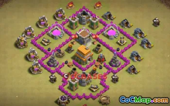 Town Hall 6 War Base | Anti 3 Stars & Air - Clash of Clans #20449