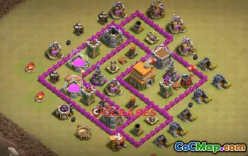 Town Hall 6 War Base: Anti 3 Stars & Ground | Clash of Clans #21003