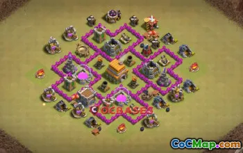 Town Hall 6 War Base: Anti 3 Stars & Ground | Clash of Clans #21196