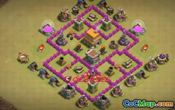 Town Hall 6 War Base: Compact Anti-Ground Strategy in CoC #20348