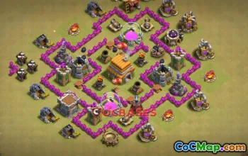 Town Hall 6 War Base: Symmetric Anti 3 Star Design #20091