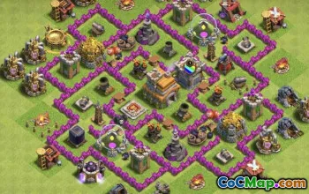 COC के लिए टाउन हॉल 7 बेस लेआउट: खेती और ट्रॉफी मैप्स #14525