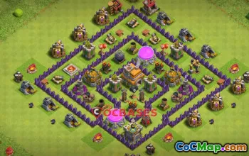 Town Hall 7 Farming Base | Symmetric Design & Trophy Link #20248
