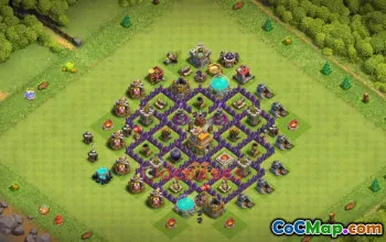 Town Hall 7 Hybrid Base - Anti 3 Star, Compact Design #20101