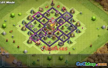 Town Hall 7 Trophy Base - Anti 2/3 Star Symmetric Design #23724