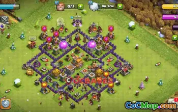 Town Hall 7 Trophy Base: Anti 3 Stars, Symmetric Design #23486