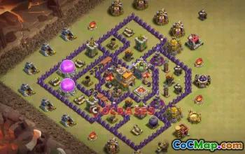 Town Hall 7 War Base: Compact Layout & Copy Base Link #21093