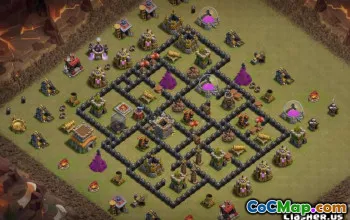 Tata letak base Balai Kota 8 untuk COC - Peta Rumah & Perang #9365