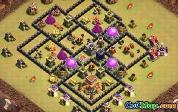 Town Hall 8 Base Layouts for CoC: War & Trophy Maps #14652