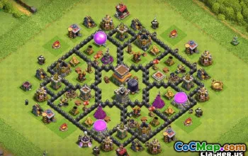 Town Hall 8 Baslayouter: Hybrid-, jordbruks- och trofékartor #13841