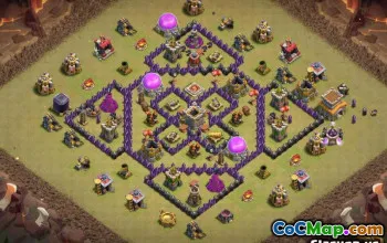 Hôtel de ville 8 dispositions et cartes de base pour COC | Copiez maintenant! # 13644