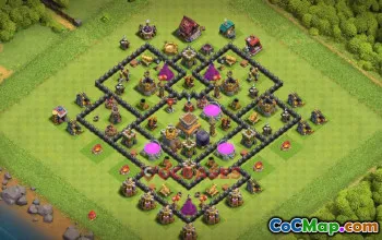 Town Hall 8 Farming Base - Clash of Clans | Copy Base Link #50559