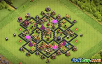 Town Hall 8 Farming Base | Clash of Clans Strategy & Base Link #48894