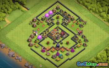 Town Hall 8 Hybrid Base | Clash of Clans Base Link #52511