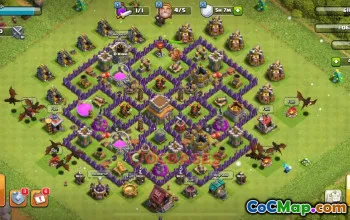 Town Hall 8 Hybrid Base | Clash of Clans | Copy Base Link #50407