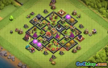 Town Hall 8 Trophy Base | Clash of Clans Base Link #48884