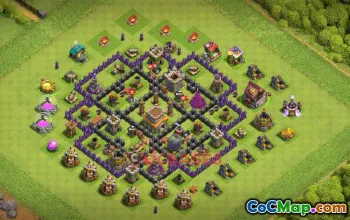 Town Hall 8 Trophy Base | Clash of Clans Compact TH8 Base #48886
