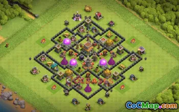 Town Hall 8 Trophy Base | Clash of Clans TH8 Base Link #50394