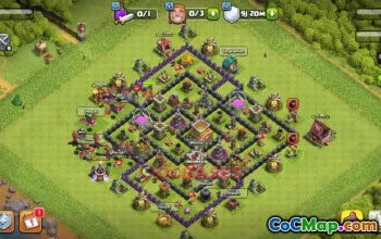 Town Hall 8 War Base | Clash of Clans 2024 | Copy Base Link #50392
