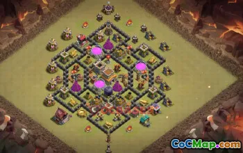 Town Hall 8 War Base – Clash of Clans Defense & Link #50535