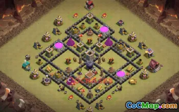 Town Hall 8 War Base - Clash of Clans Strategy & Link #50512
