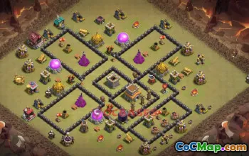 Town Hall 8 War Base | Clash of Clans War Defense Link #50505
