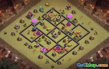 Town Hall 8 War Base — Clash of Clans War Defense Link #50515