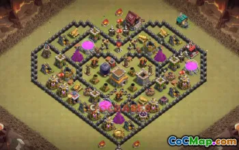 Town Hall 8 War Base — Clash of Clans War Defense Link #50550