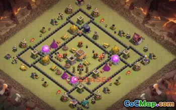 Town Hall 8 War Base | Clash of Clans War Layout & Copy Link #50397