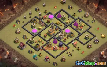 Town Hall 8 War Base | Clash of Clans War Layout & Link #50530