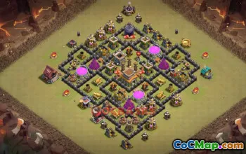 Town Hall 8 War Base | Clash of Clans War Layouts & Links #50536