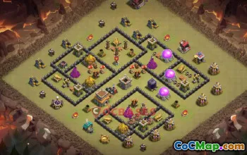 Town Hall 8 War Base | Clash of Clans War Strategy & Copy Link #50400