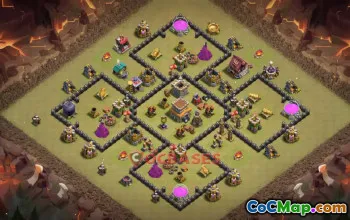 Town Hall 8 War Base | Clash of Clans War Strategy & Link #50546
