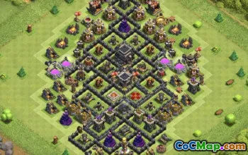 市政厅9基本布局：COC＃13024的农业和奖杯链接