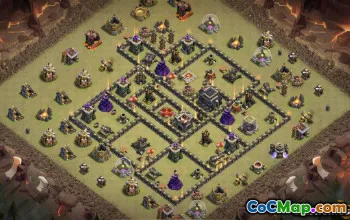 Town Hall 9 ბაზის განლაგება COC– ისთვის - რუქები და ბმულები ხელმისაწვდომია #10271