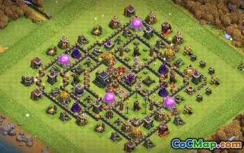 COC：战争，奖杯和家庭地图＃15596的市政厅9基础布局